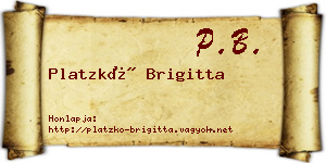 Platzkó Brigitta névjegykártya